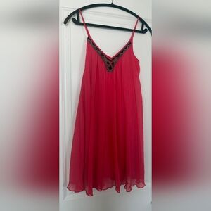 Express Beaded Pink Mini Dress